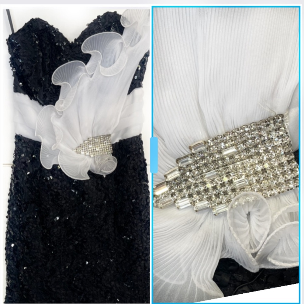 Vintage Dave & Johnny Sequin Crystal Mini Dress XXS - Picture 3 of 6